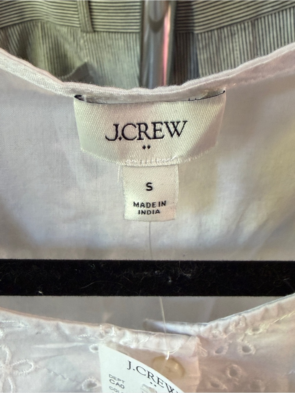 J. Crew White Eyelet Ruffle-Trim Button-Front Shell - Picture 2 of 3